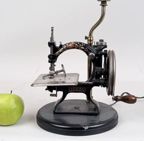 Rare F&W Miniature Sewing Machine, As Lamp