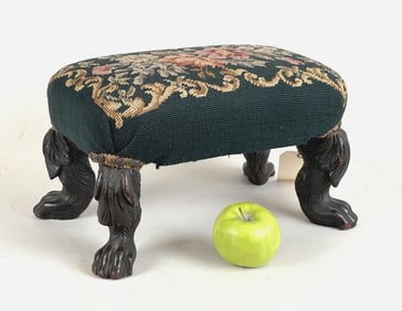 Rare Federal Carved Mahogany Footstool
