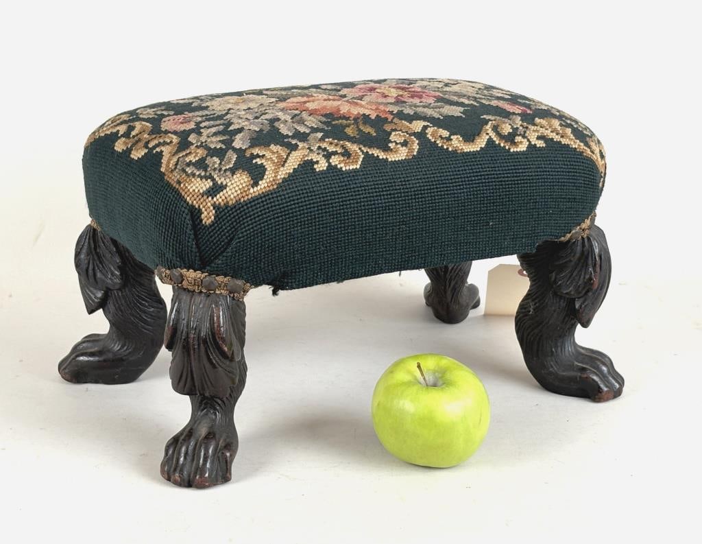 Rare Federal Carved Mahogany Footstool (1 of 6)
