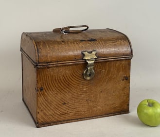 Early English Grain Painted Toleware Document Box