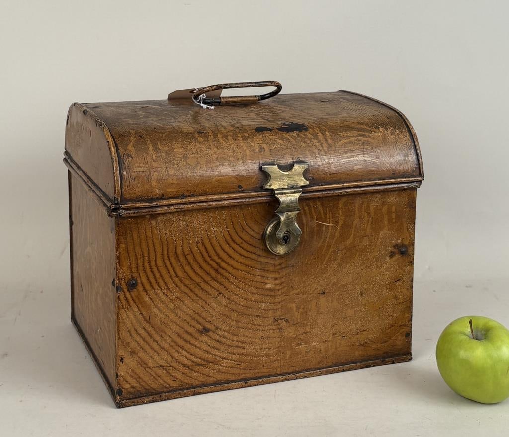 Early English Grain Painted Toleware Document Box (1 of 7)