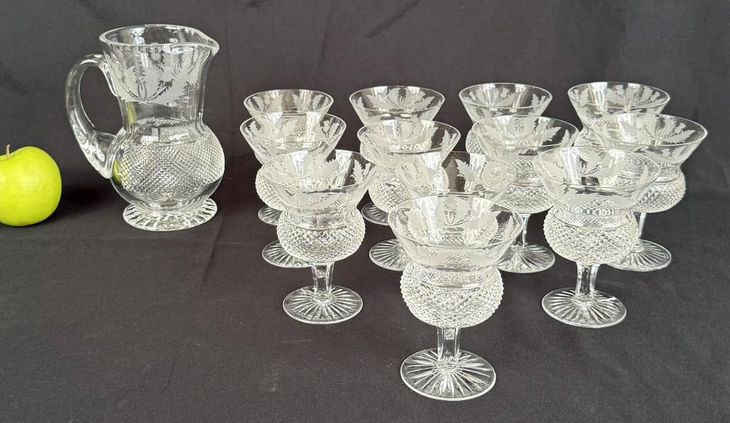 Thirteen Edinburgh Thistle Pattern Crystal Wares (1 of 5)