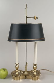 Contemporary Brass Two Light Bouillotte Lamp