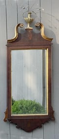 Large American Hepplewhite Inlaid & Gilt Mirror