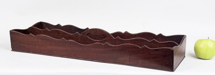 Long Carved Wood Cutlery Tray
