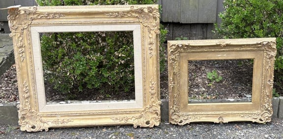 Two Carved & Gilded Foliate Bourlet Frames