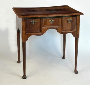 English William & Mary Figured Walnut Lowboy