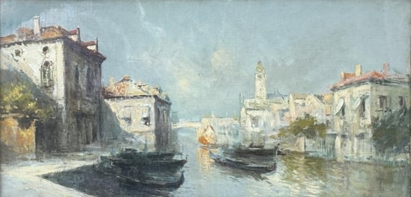 Finely Framed Anonymous O/C Venetian Canal Scene