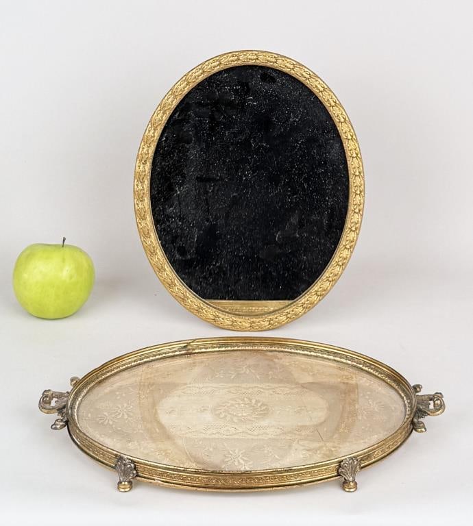 Gilt Bronze Laurel Leaf Mirror (1 of 8)