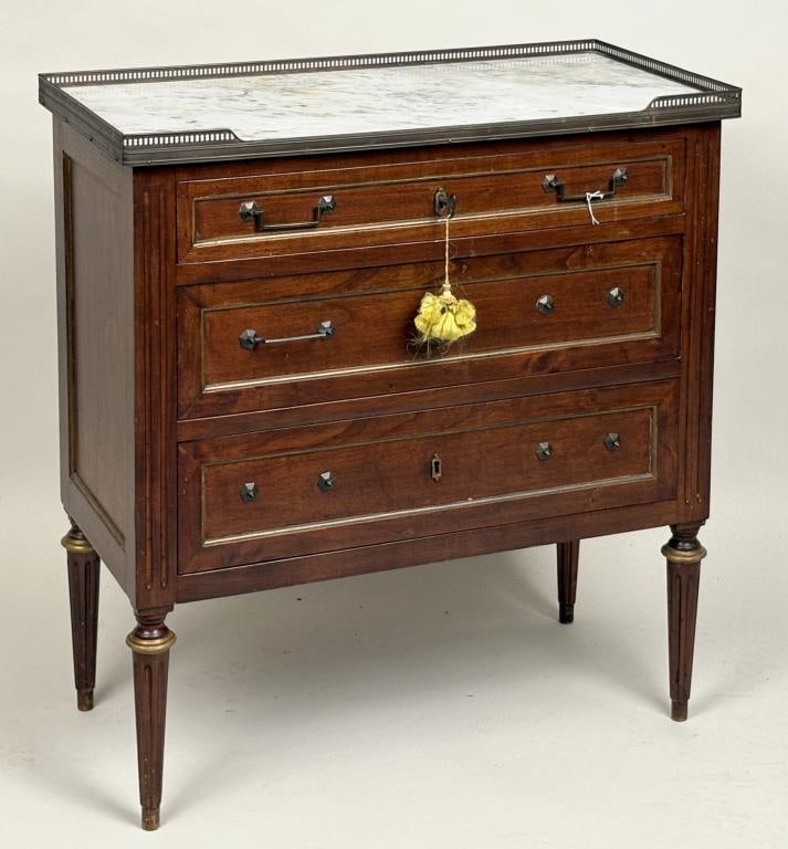 French Directoire Style Brass Trim M/T Commode (1 of 9)