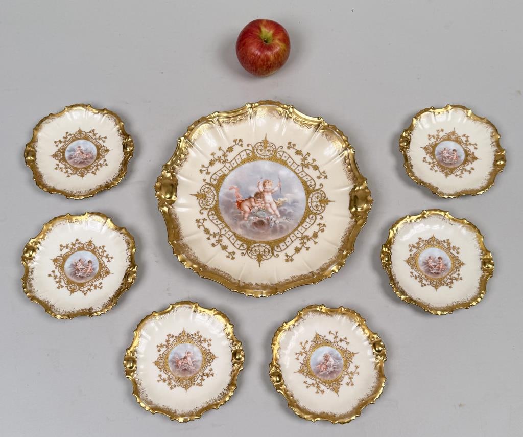 Limoges Rococo Serving Plate & Six Dishes (1 of 4)