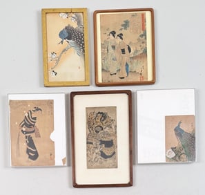 Group Five Framed Japanese Woodblock Prints