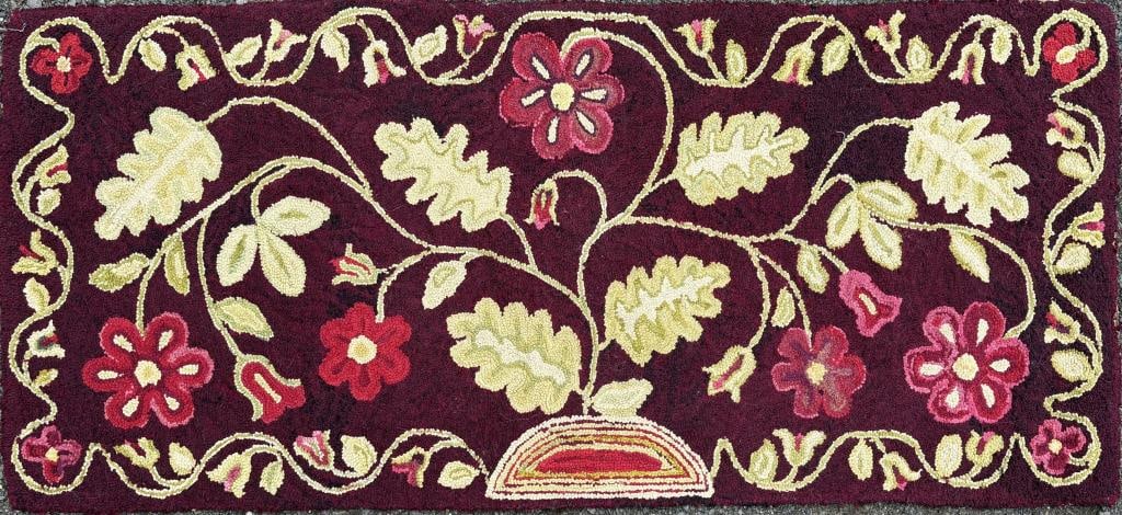 Vintage Floral Hooked Rug (1 of 4)