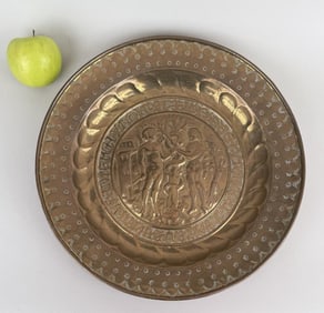 Early Brass Adam & Eve Alms Dish