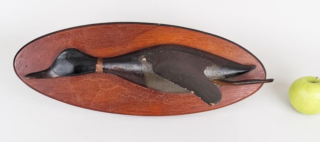 Carved & Painted Flying Duck Wall Plaque