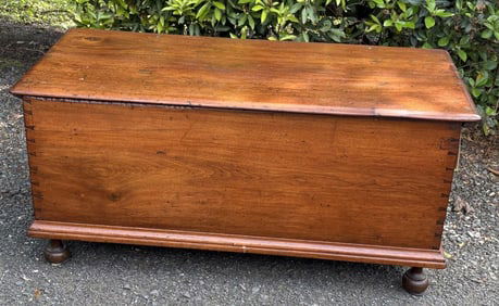 Delaware Valley Walnut Bun Footed Blanket Chest