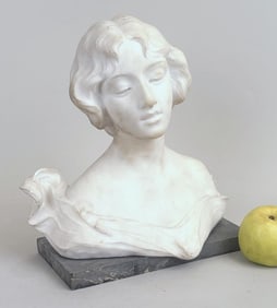 F. Vichi, White Marble Bust of Lady "Ecstasy"