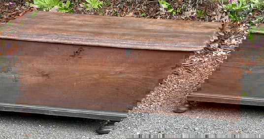 Delaware Valley Walnut Bun Footed Blanket Chest