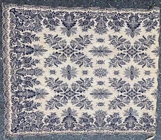 Antique American Blue/White Coverlet