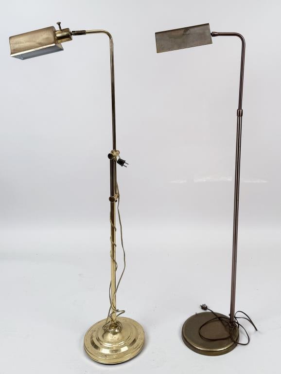 Two MCM Brass Designer Style Standing Lamps (1 of 5)