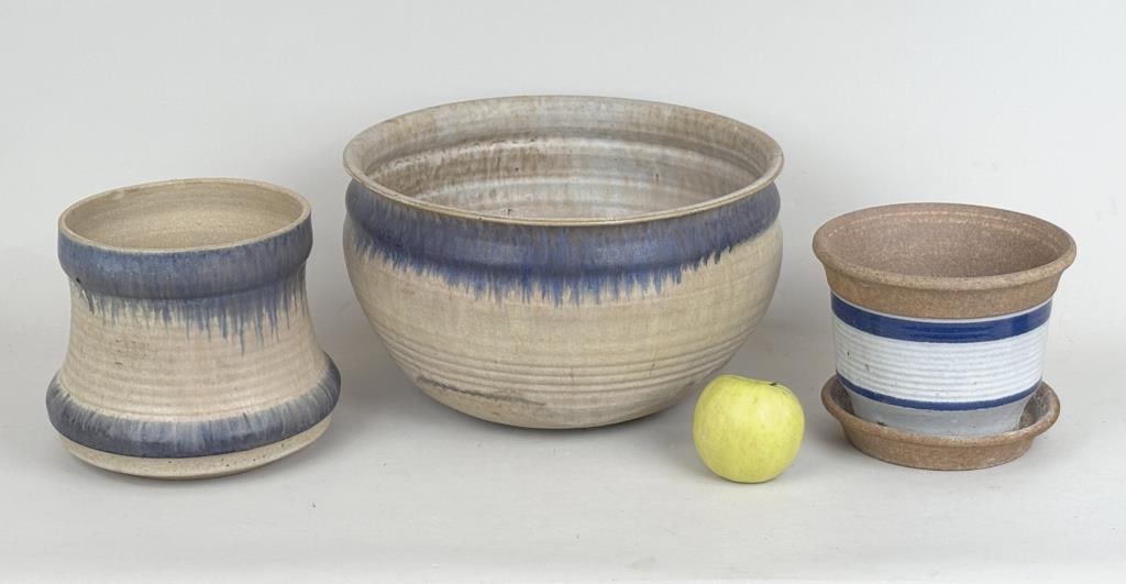 Group Three 1970's Art Pottery Jardinieres (1 of 7)