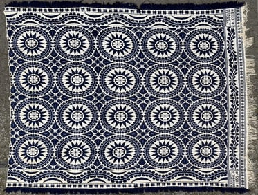 Antique Coverlet Blue/White Lichty 1852
