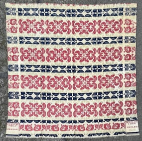 Antique Multicolor Woven Coverlet, Meily