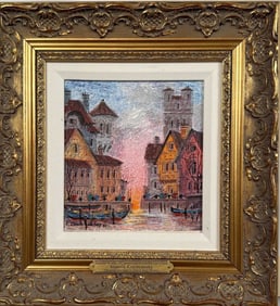 Krasnyansky, Serigraph & Acrylic, Gdansk Harbor