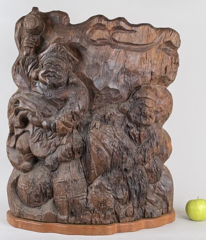 Chinese Rootwood Carved Figural Panel (1 of 5)