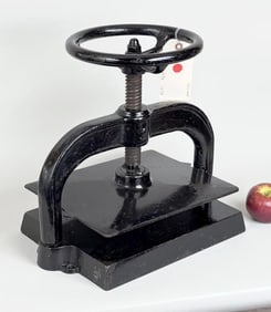 Vintage Black Painted Cast Iron & Steel Book Press