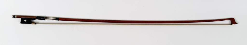 Emile Dupree Violin Bow: 1" high, 29" long, 5/8" deep. Use wear.