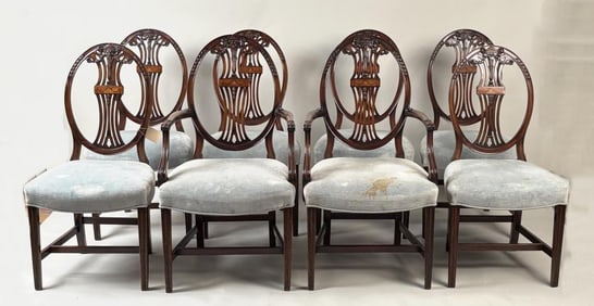 Set Eight George III Style Oval Back Dining Chairs