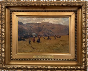 A. Carosi, O/B Landscape, Peasant Harvesters