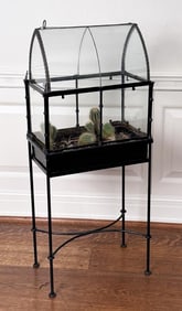 Metal & Glass Gothic Arched Form Terrarium
