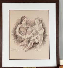 M. Soyer, Litho, Two Seated Young Women