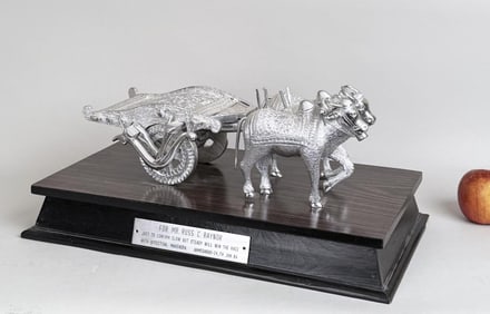 Indian Gold Plated Bull Presentation Piece