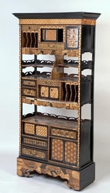 Japanese Meiji Period Inlaid Shadona Cabinet