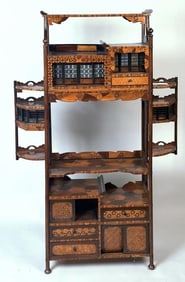 Japanese Meiji Period Inlaid Shadona Cabinet