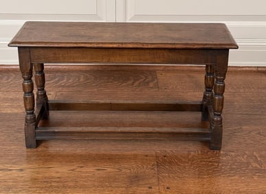 English Jacobean Style Walnut Bench