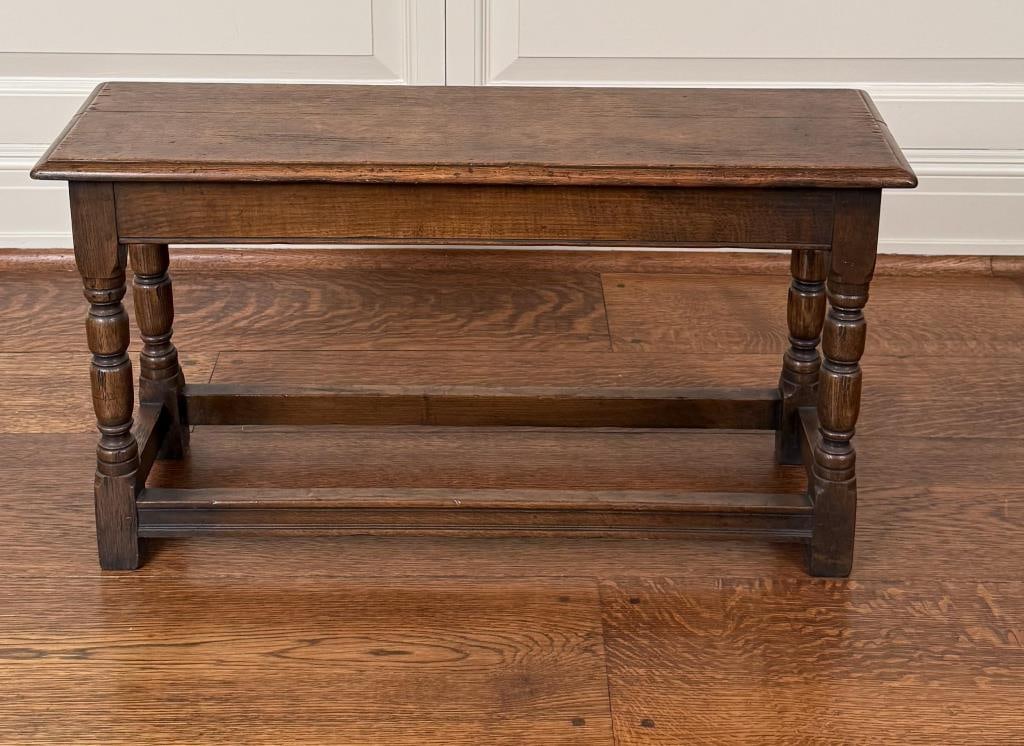 English Jacobean Style Walnut Bench (1 of 7)