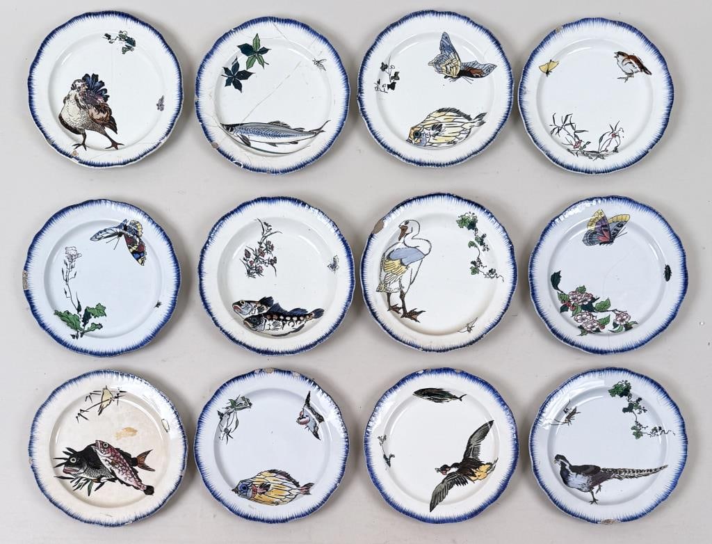 Set Twelve Montereau Faience Bowls (1 of 6)