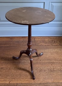 George III Spiral Carved Round Tip Table