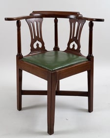 George III Mahogany Corner Chair