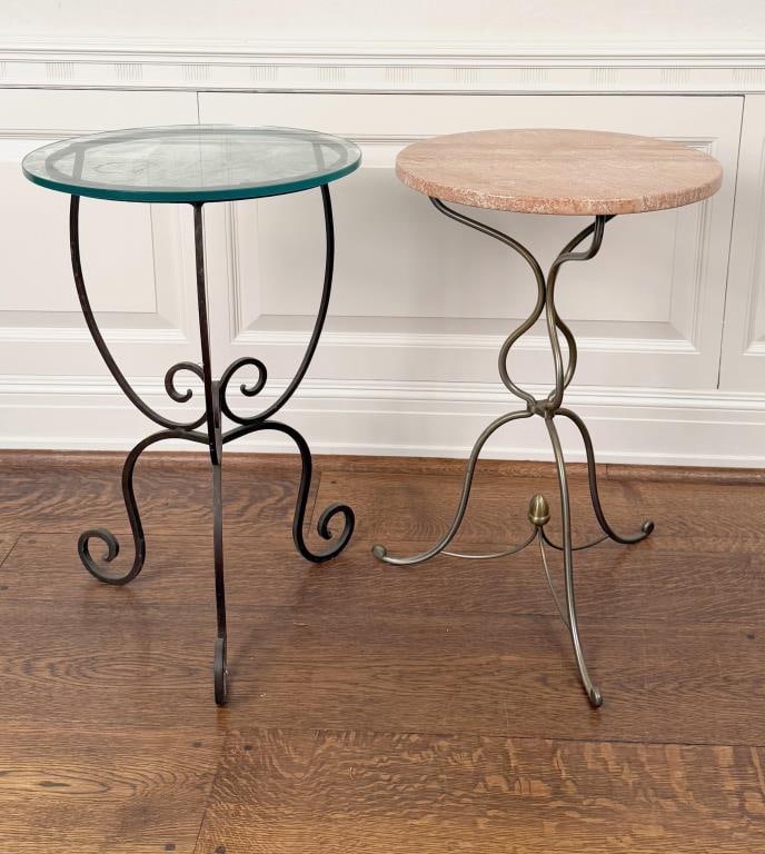 Two Wrought Iron / Steel Bistro Tables (1 of 5)
