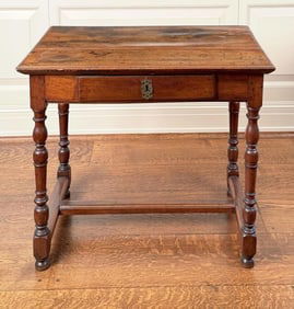 William & Mary One Drawer Walnut Side Table