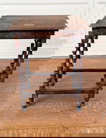 William & Mary Oak One Drawer Walnut Side Table