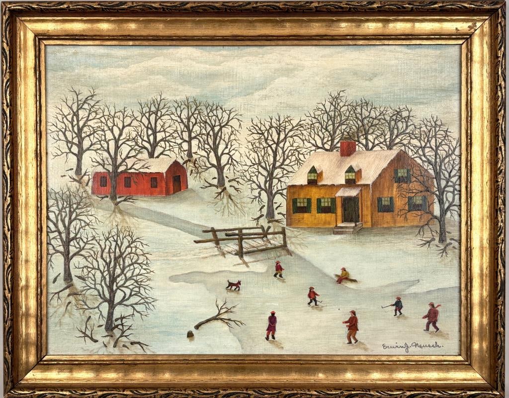 Neusch, O/C Folk Art Landscape (1 of 4)
