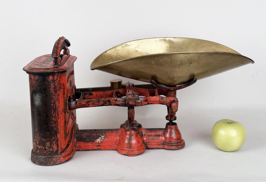 Antique Painted Cast Iron & Brass Scale (1 of 7)