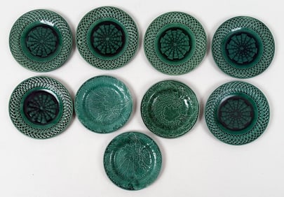 Group Nine Majolica Plates