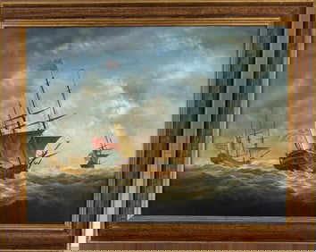 After Brooking, O/C Naval Frigate, 20th C.